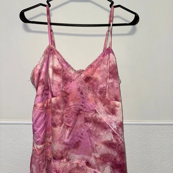 Wild Fable Women’s Y2K Style Tie-Dye Slip Dress Pink Cream NWT NEW Large Lace - Picture 6 of 12